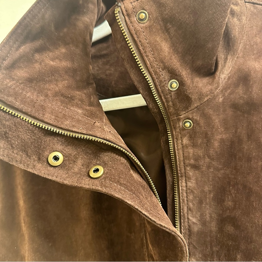 Zara Suede Jacket in Brown Size Large - Picture 8 of 9